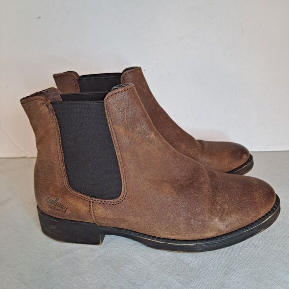 Coolway Distressed Chelsea Boots Women's Sz 6 Brown Faux Leather - Picture 4 of 11